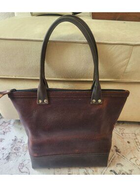 Handmade Leather Large Brown Tote Bag